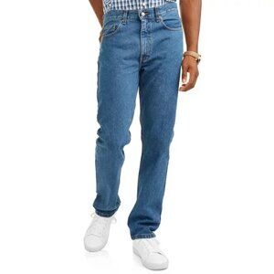 George Mens Regular Fit Jeans Mid Rise Straight Leg Medium Wash Size 36x32